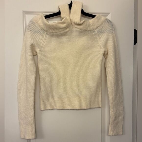 ANTHROPOLOGIE MOTH Cross Front Pullover Sweater Ivory Cream Women’s Size XS - Picture 8 of 9